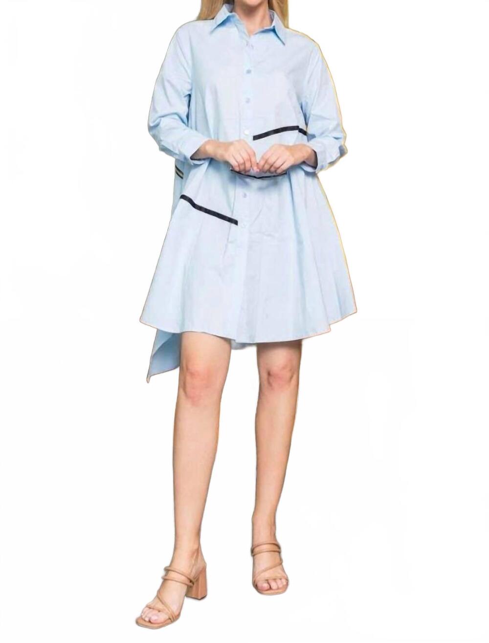 NEW JOH wrenna cotton poplin tunic dress in light blue